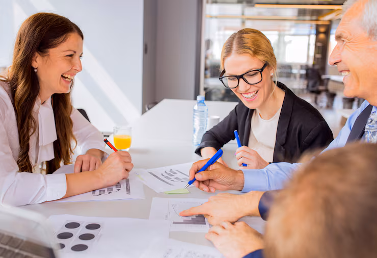 Family with a financial advisor